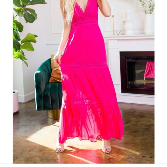 NWT Sweet Lovely by Jenn | Crochet Lace Maxi Dress - Picture 1 of 9